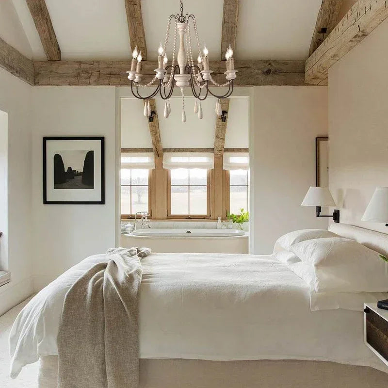 lustre en bois rétro pour décoration intérieure élégante - vue 4 sur 16