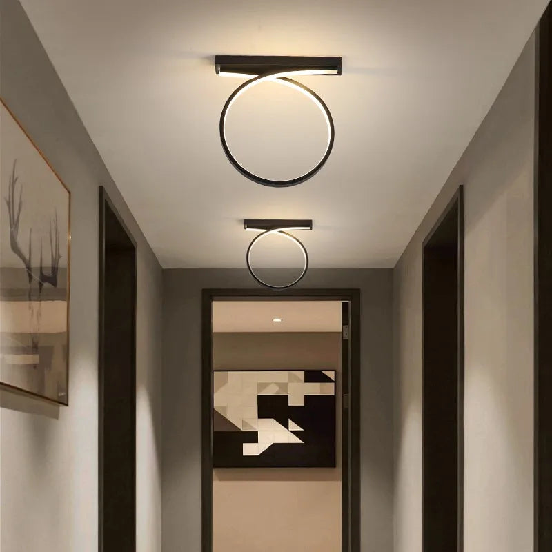 plafonnier moderne décor lumière ronde entrée - vue 4 sur 6