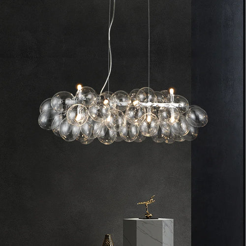 lustre moderne moonriver en verre suspendu pour décoration - vue 6 sur 16
