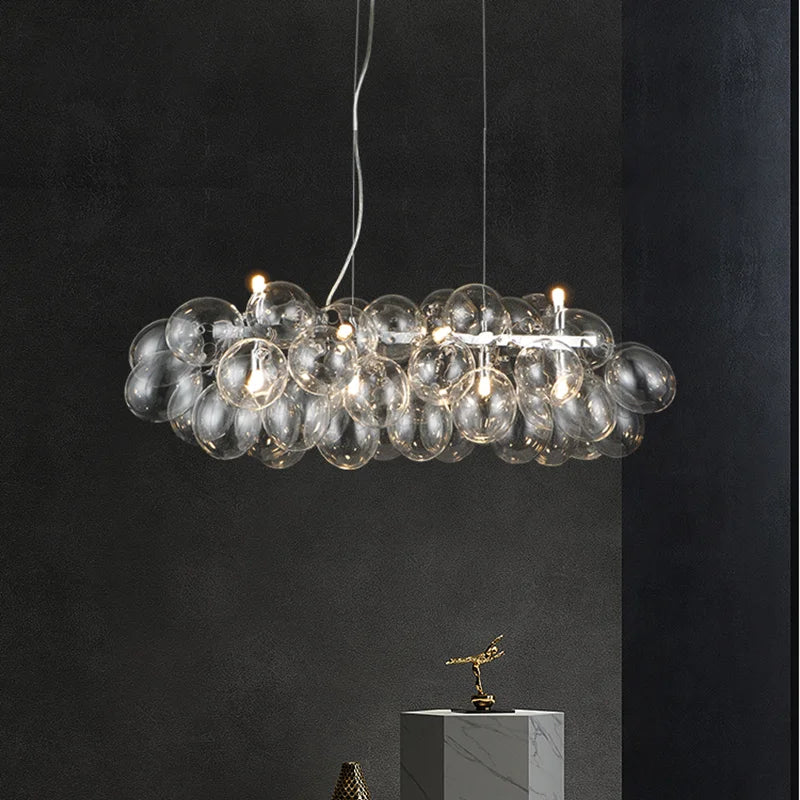 lustre moderne moonriver en verre suspendu pour décoration - vue 6 sur 16