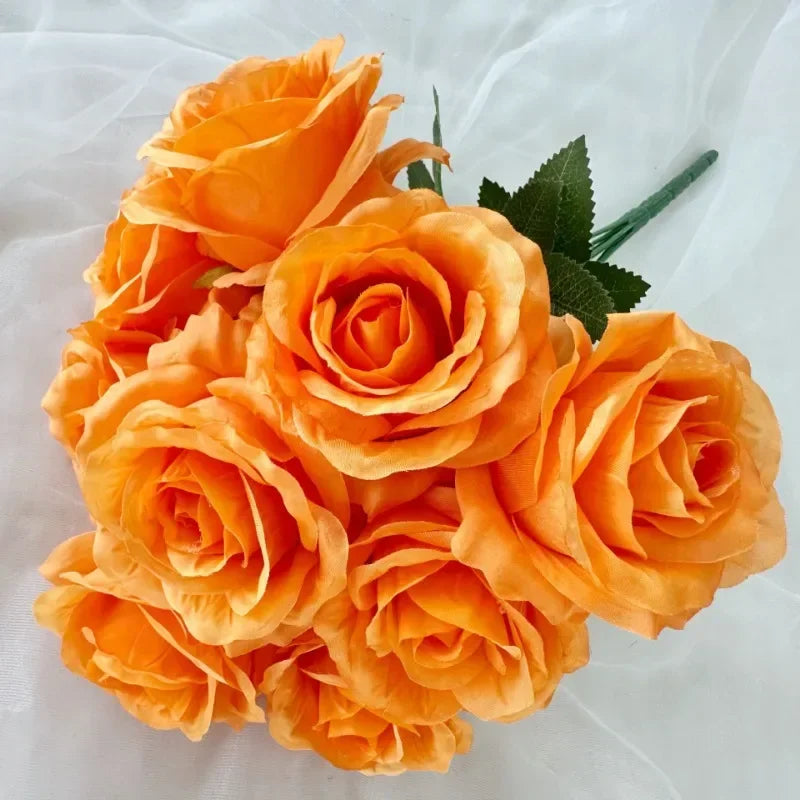 bouquet de roses artificielles en soie pour décoration intérieure - vue 19 sur 28