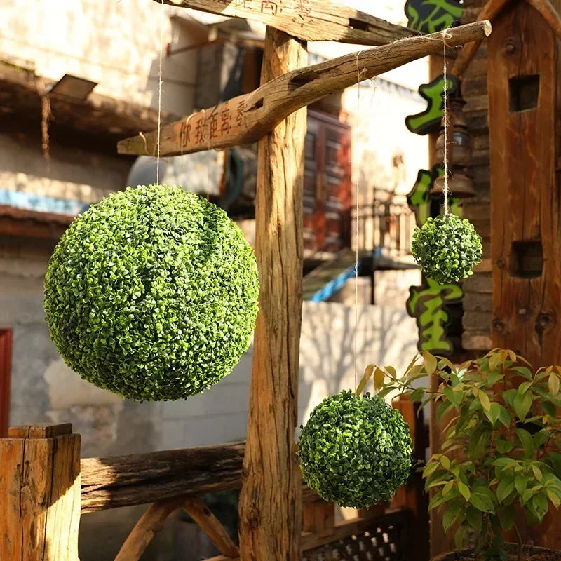 boule décorative en buis artificiel pour jardin mariage et balcon - vue 5 sur 7
