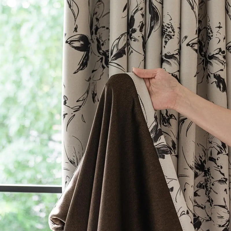 Rideau occultant floral moderne séparation pièce salon intérieur