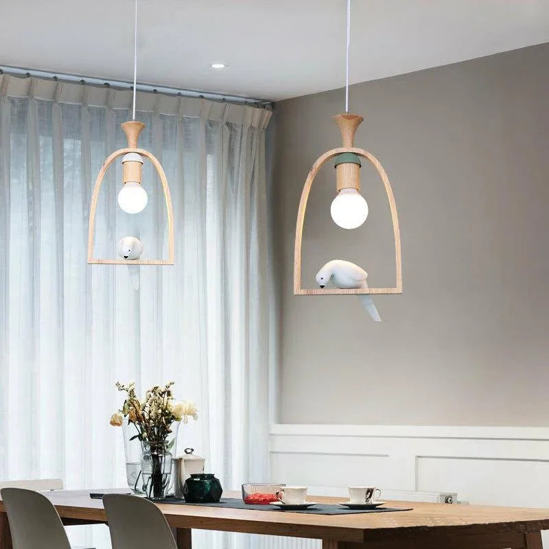 lustre créatif romantique design oiseau lumière suspendue décorative - vue 5 sur 6
