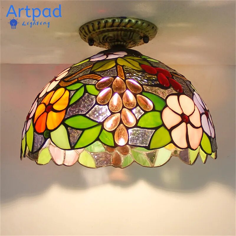 Plafonnier Led en verre créatif moderne avec ampoule 7W E27 - vue 3 sur 30