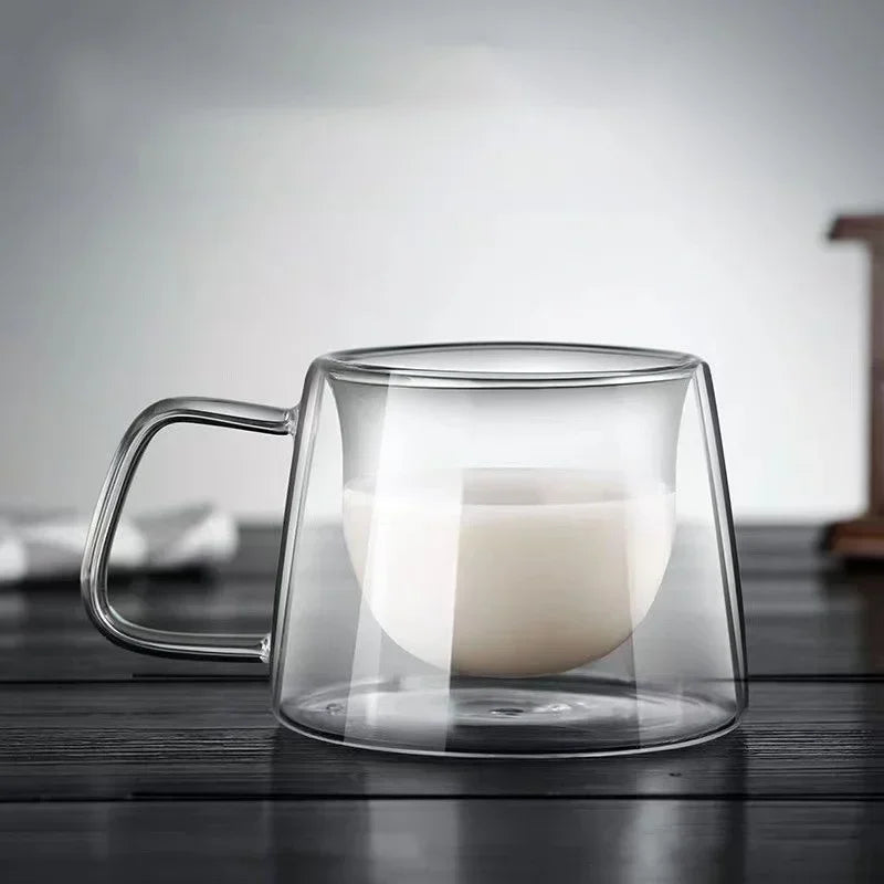 Tasse expresso verre double paroi avec anse - vue 3 sur 6