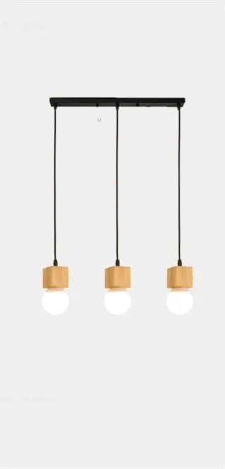 suspension vintage en bois de chêne design moderne - vue 11 sur 15