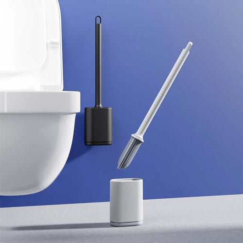 brosse de nettoyage en silicone flexible avec support - vue 2 sur 8