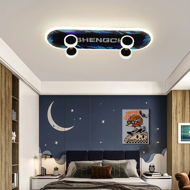 plafonnier skateboard à intensité variable pour chambre enfant - vue 4 sur 19