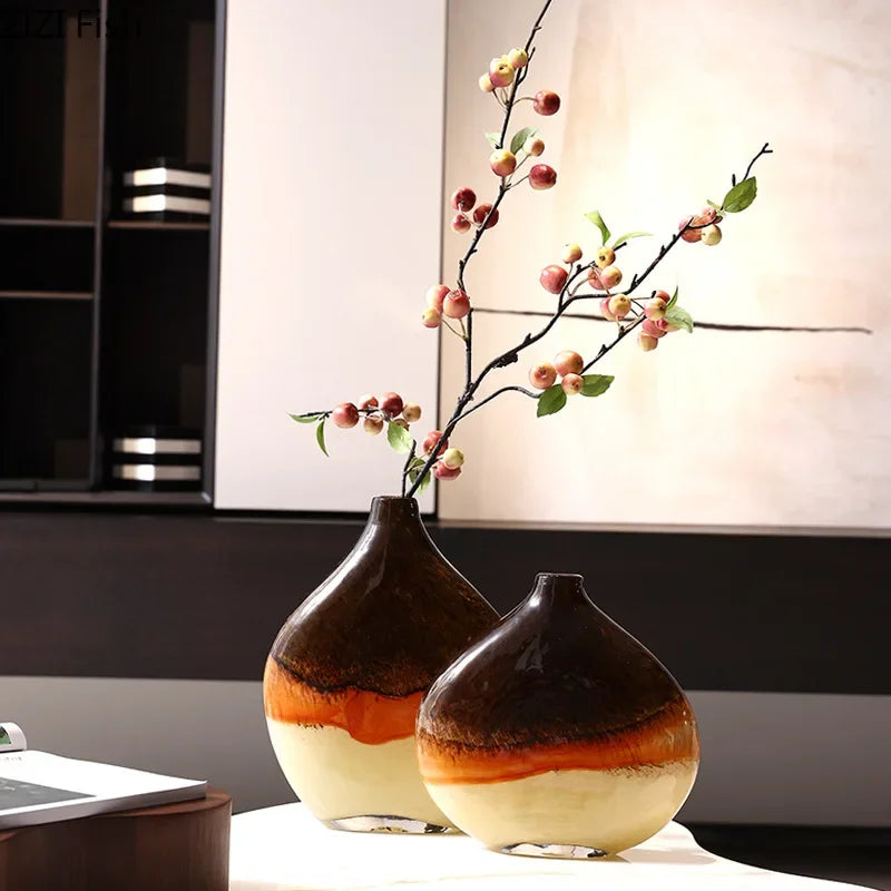 vase en verre dégradé pour fleurs décoration florale artistique - vue 4 sur 9