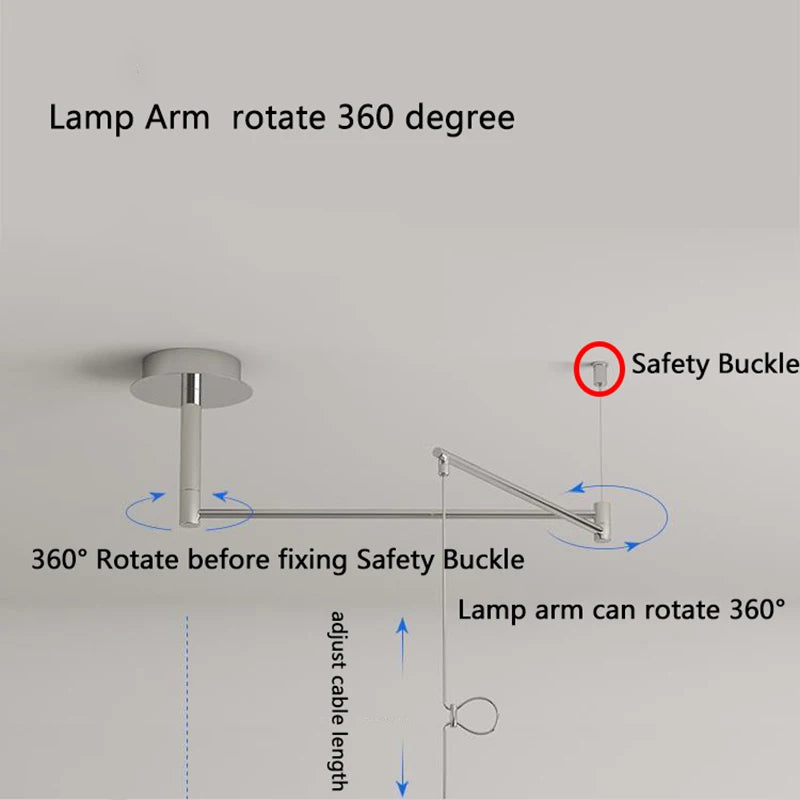 Suspension pliantes rétractables nordiques laiteux jaune argent suspension Restaurant Table à manger bureau lustre lampe 220V