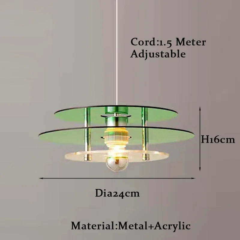 lustre arc-en-ciel soucoupe volante déco rétro pour bar ou restaurant