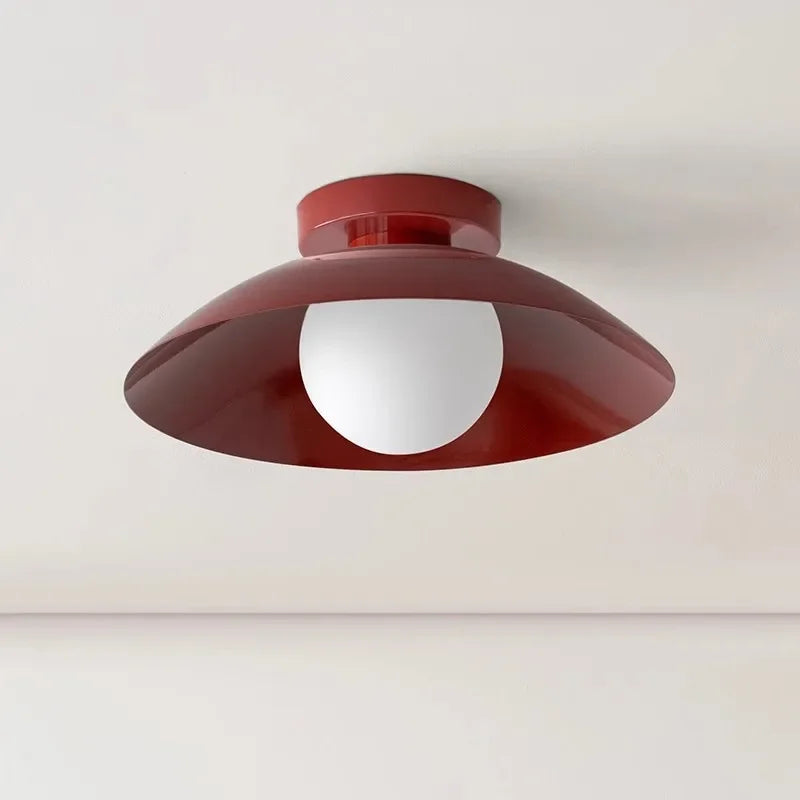 Plafonniers LED nordiques lampes d'abat-jour en métal coloré pour chambre salon vestiaire couloir allée entrée balcon lumière - vue 3 sur 10