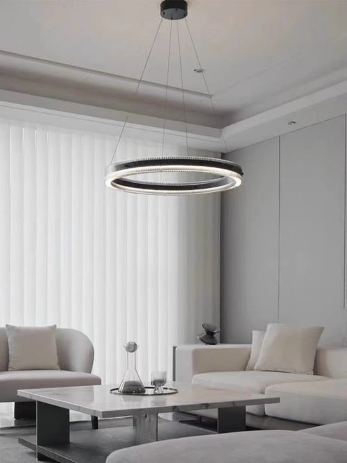 suspension circulaire en verre minimaliste design créatif en aluminium