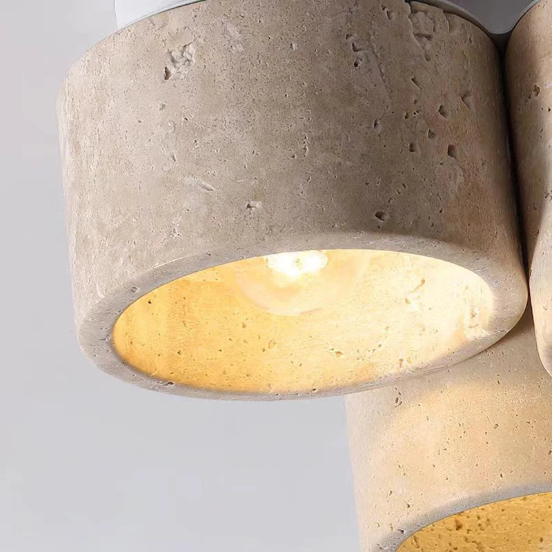 plafonnier en marbre naturel lampe suspendue pierre - vue 5 sur 7