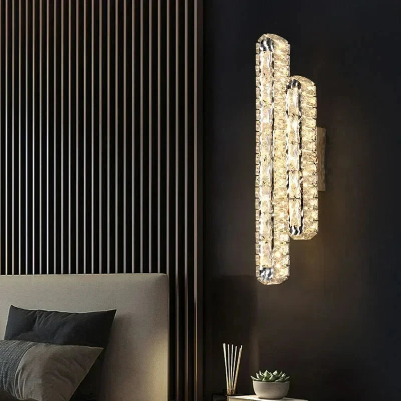 applique murale led ovale moderne en cristal pour décoration intérieure - vue 6 sur 14