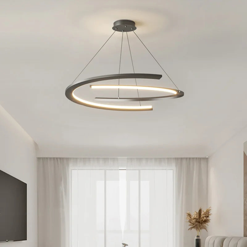 Lustre moderne simple design nordique anneau restaurant