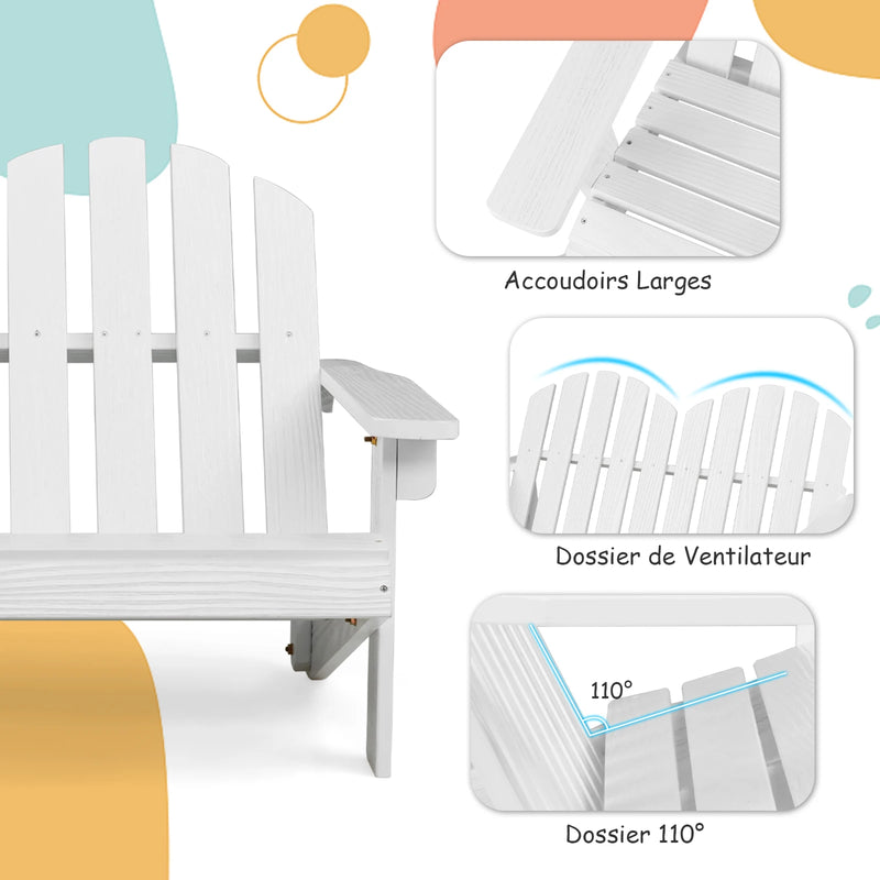 chaise adirondack pour enfants en bois résistante pour jardin et balcon