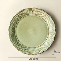 Assiettes plates céramique relief rétro vaisselle restaurant