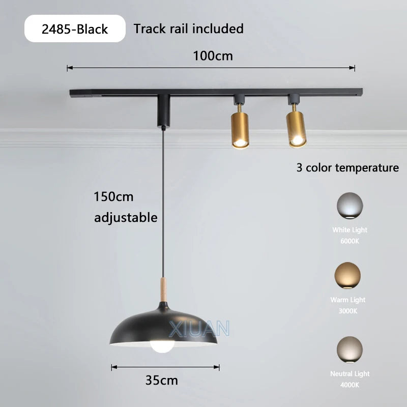 table à manger wabi-sabi rétro éclairage led sur rail - vue 17 sur 17