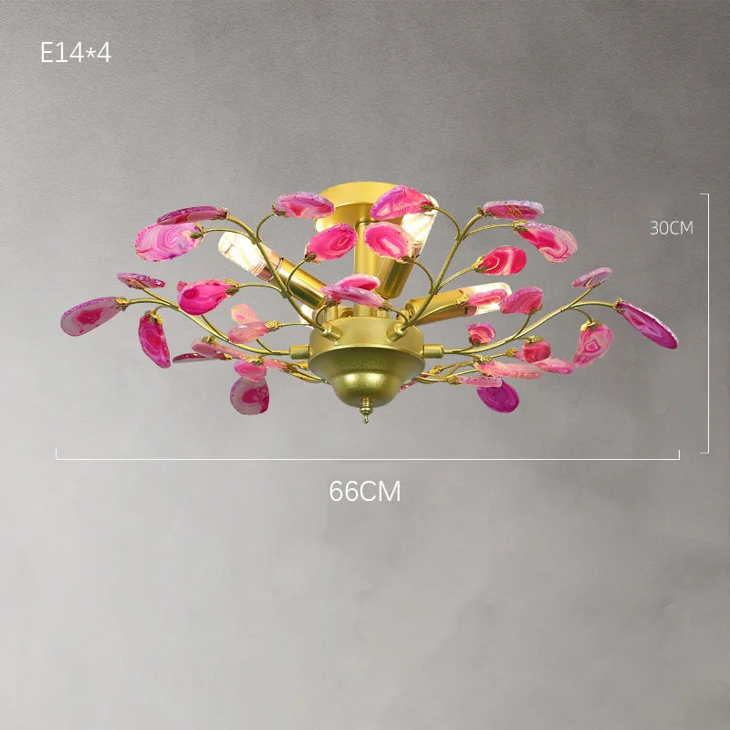 lustre led en agate naturelle idéal pour décoration romantique - vue 10 sur 15