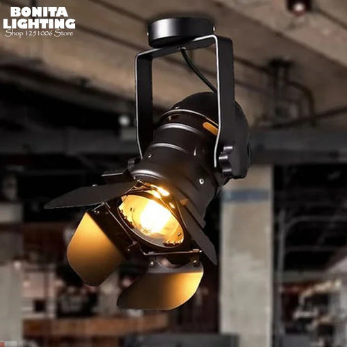 suspension rétro style industriel avec éclairage led vintage - vue 5 sur 6