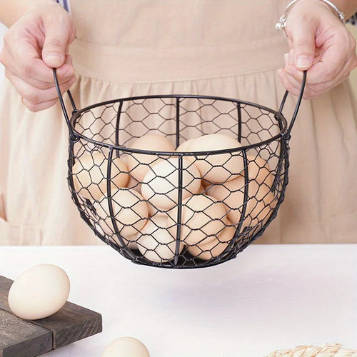 panier à œufs en métal pour rangement et décoration de cuisine - vue 5 sur 6