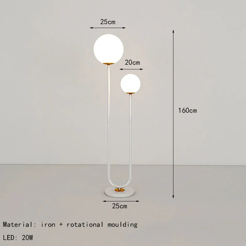 lampadaire led nordique en verre pour décoration maison - vue 9 sur 9