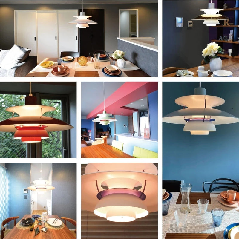 Moderne LED coloré parapluie suspension lustres nordiques lampe suspendue salle à manger Table Bar Restaurant luminaires