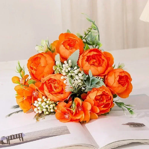 bouquet de pivoines artificielles pour décoration intérieure - vue 4 sur 12
