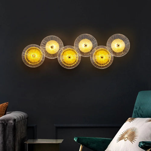 applique murale ronde moderne en cristal avec appliques led - vue 4 sur 11