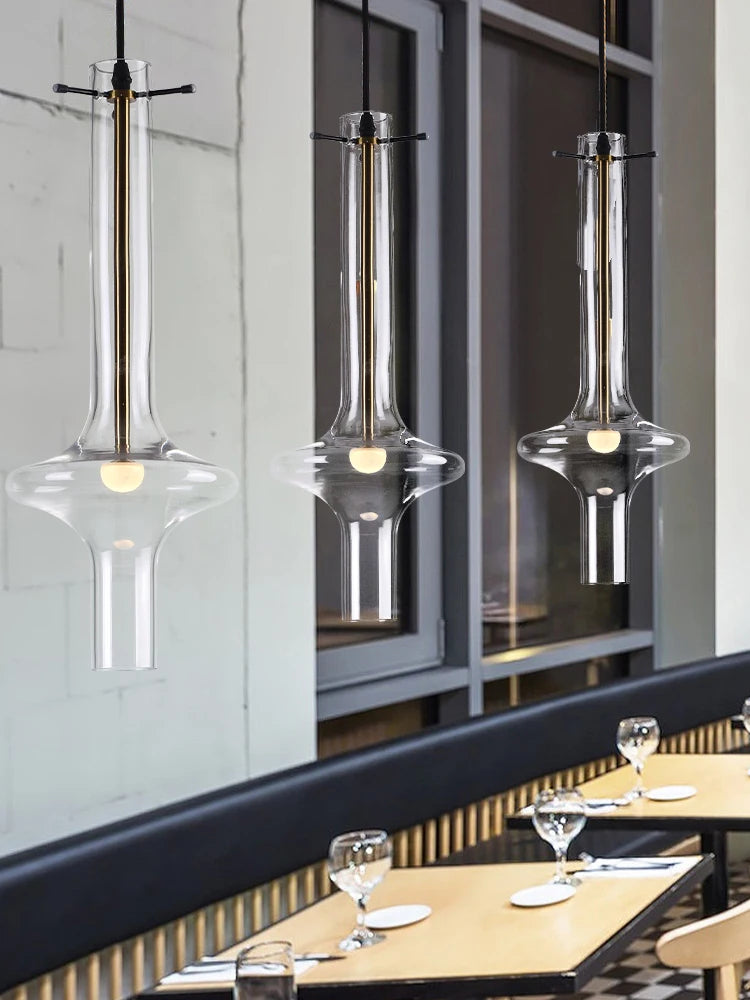 luminaire en verre avec joint en bambou design artistique pour divers espaces - vue 3 sur 12