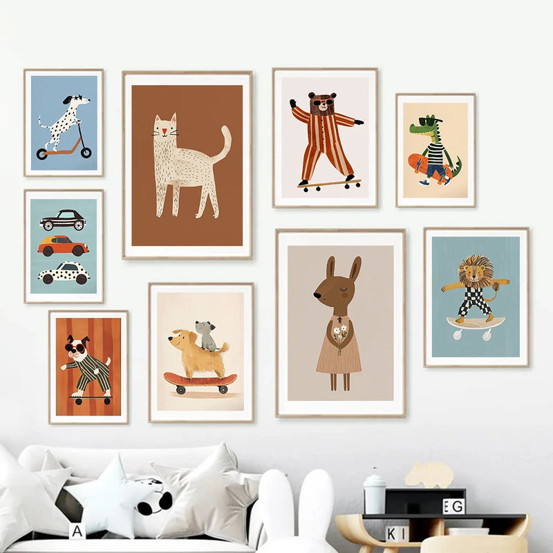 affiches humoristiques animaux pour décoration chambre enfant