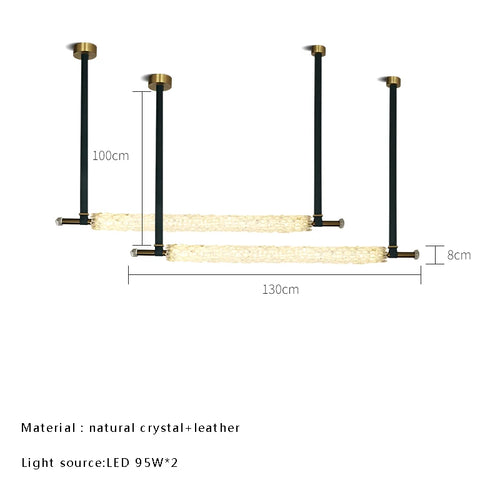 suspension design en cristal naturel avec ceinture en cuir - vue 11 sur 11