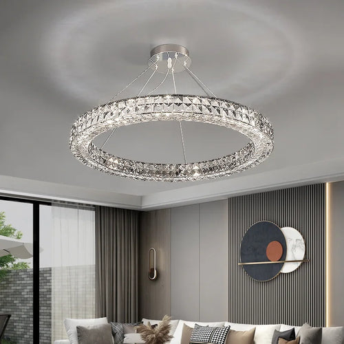 lustre suspendu en cristal design luxe nouvelle collection - vue 4 sur 14
