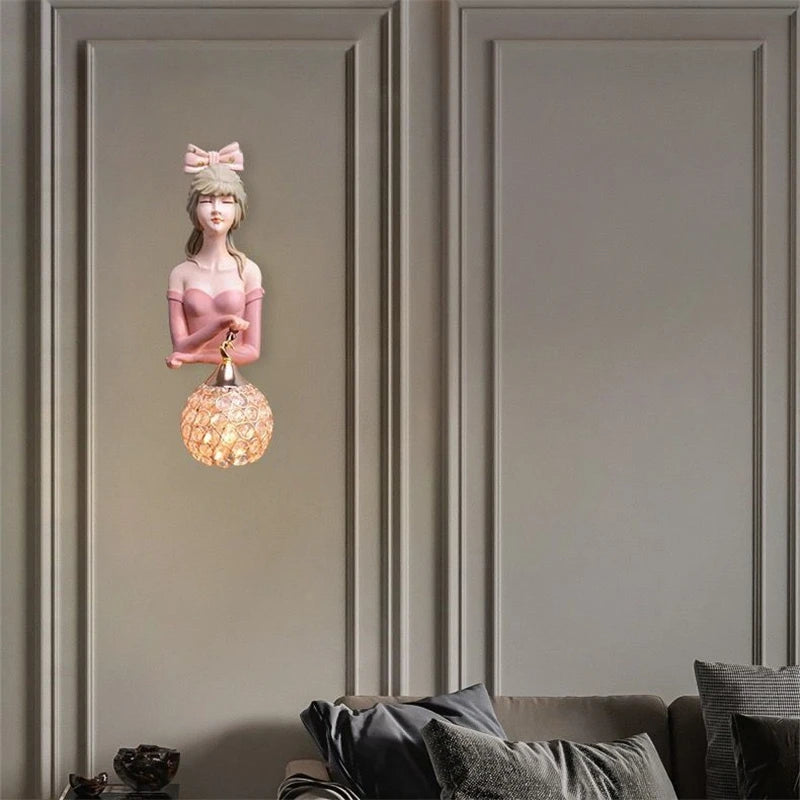applique murale led moderne en résine pour belle fille