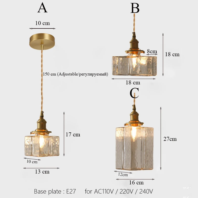 Suspension de luxe japonais en verre minimaliste