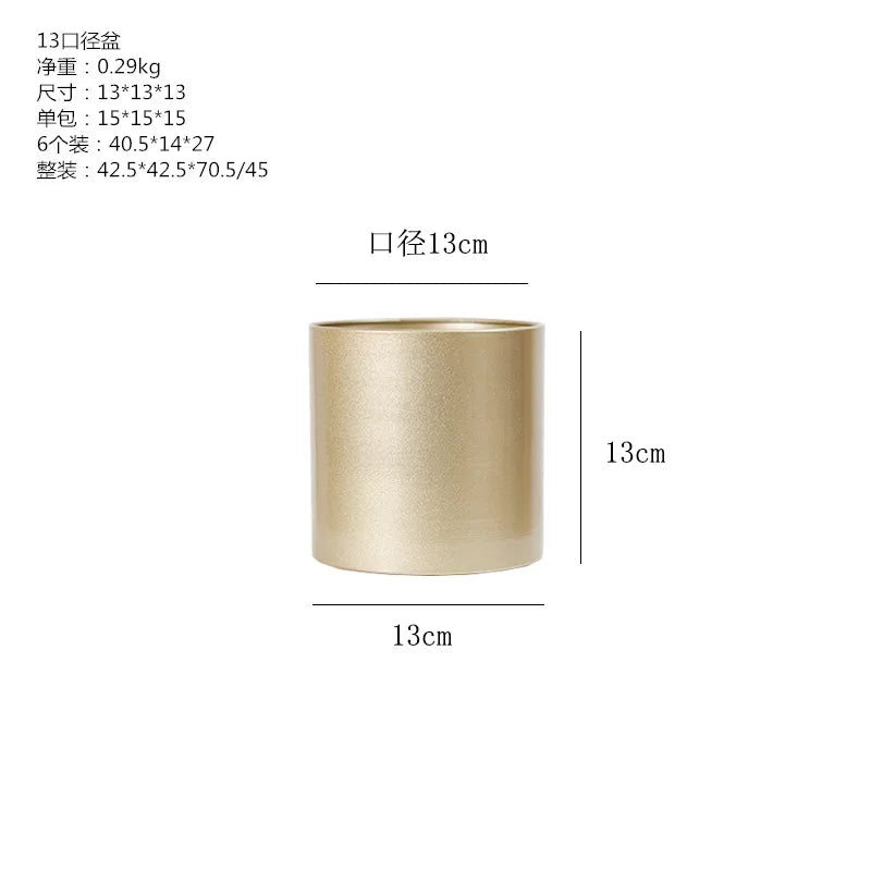 pot de fleurs cylindrique créatif en métal pour décoration intérieure - vue 12 sur 12