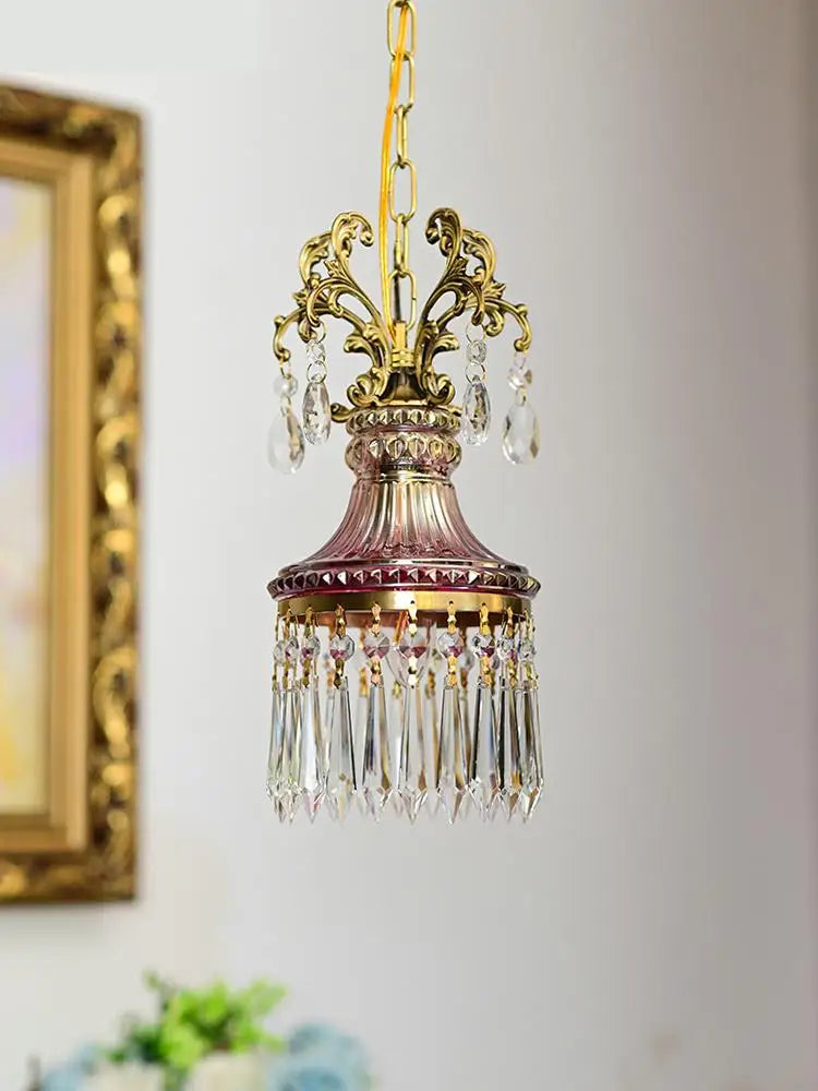 suspension en cristal français rétro pour ambiance luxueuse - vue 5 sur 7
