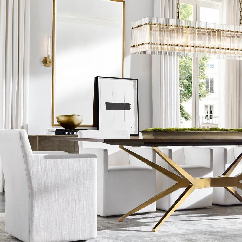 lustre rectangulaire en cristal pour éclairage de luxe - vue 6 sur 8
