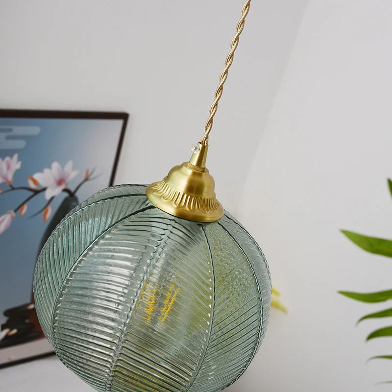 lustre rural créateur en verre suspension décoration maison - vue 4 sur 5