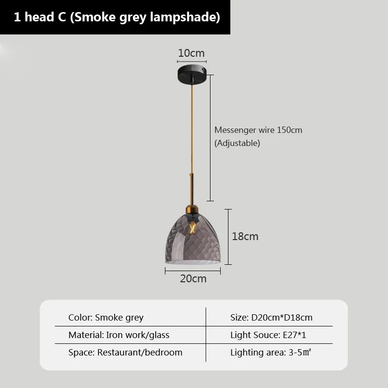 suspension moderne en verre design pour décoration intérieure - vue 10 sur 23