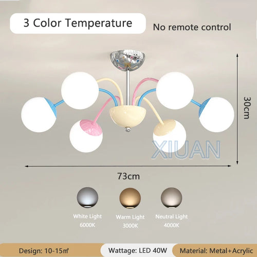lustre bulle coloré moderne pour intérieur suspendu - vue 9 sur 8