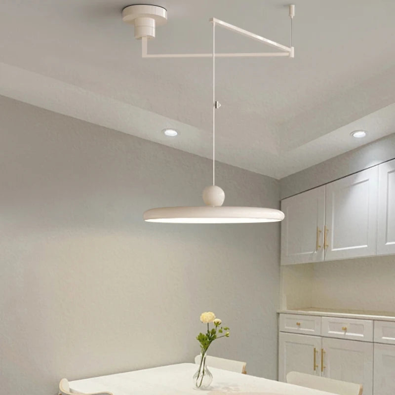 lustre led lumière simple déco maison bras long bar - vue 5 sur 12