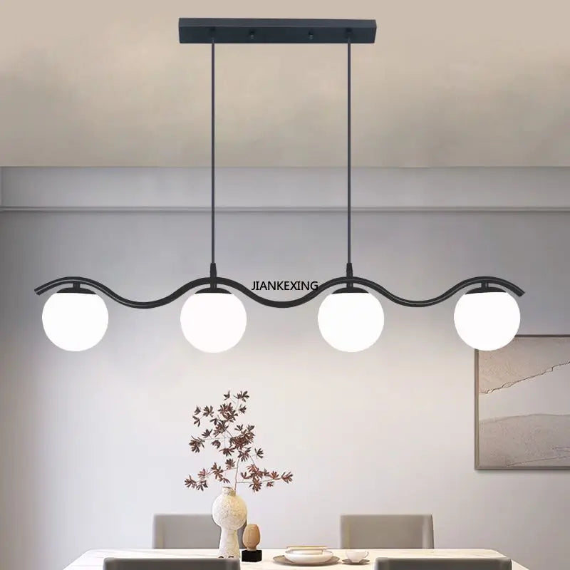 lustre moderne avec abat-jour en verre pour décoration maison - vue 2 sur 14