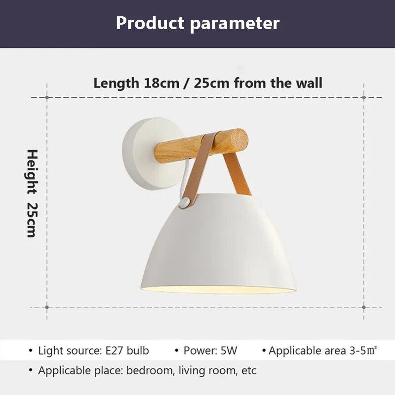 Applique murale en bois Led de style Nordique - vue 5 sur 8
