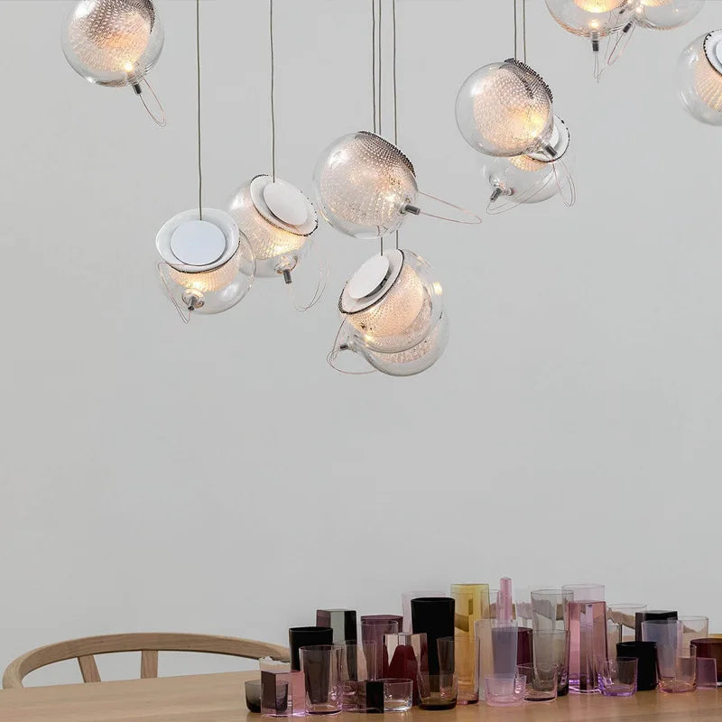 lustre moderne en verre pour décoration intérieure suspendue - vue 3 sur 8
