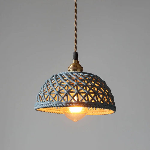 suspension LED blanc en céramique luminaires maison éclairage intérieur chambre salon à côté nordique moderne cuivre suspension lampe - vue 5 sur 23