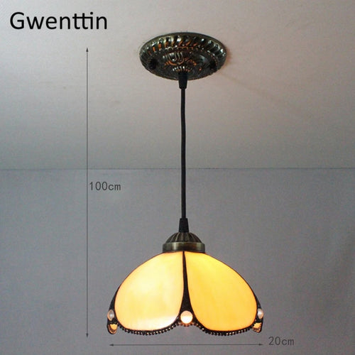 lustre tiffany en verre teinté pour décoration intérieure - vue 11 sur 10
