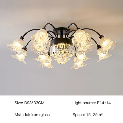 lustre rétro en cristal pour décoration intérieure élégante - vue 18 sur 18